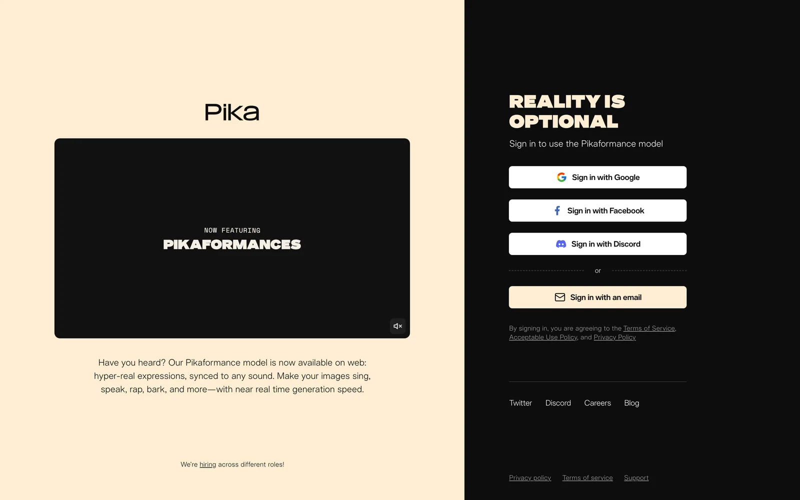 Pika homepage