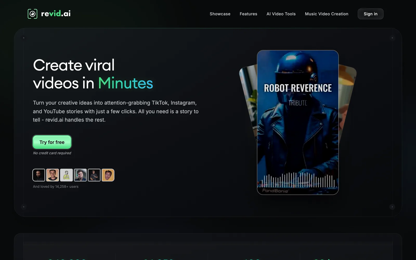 Revid homepage