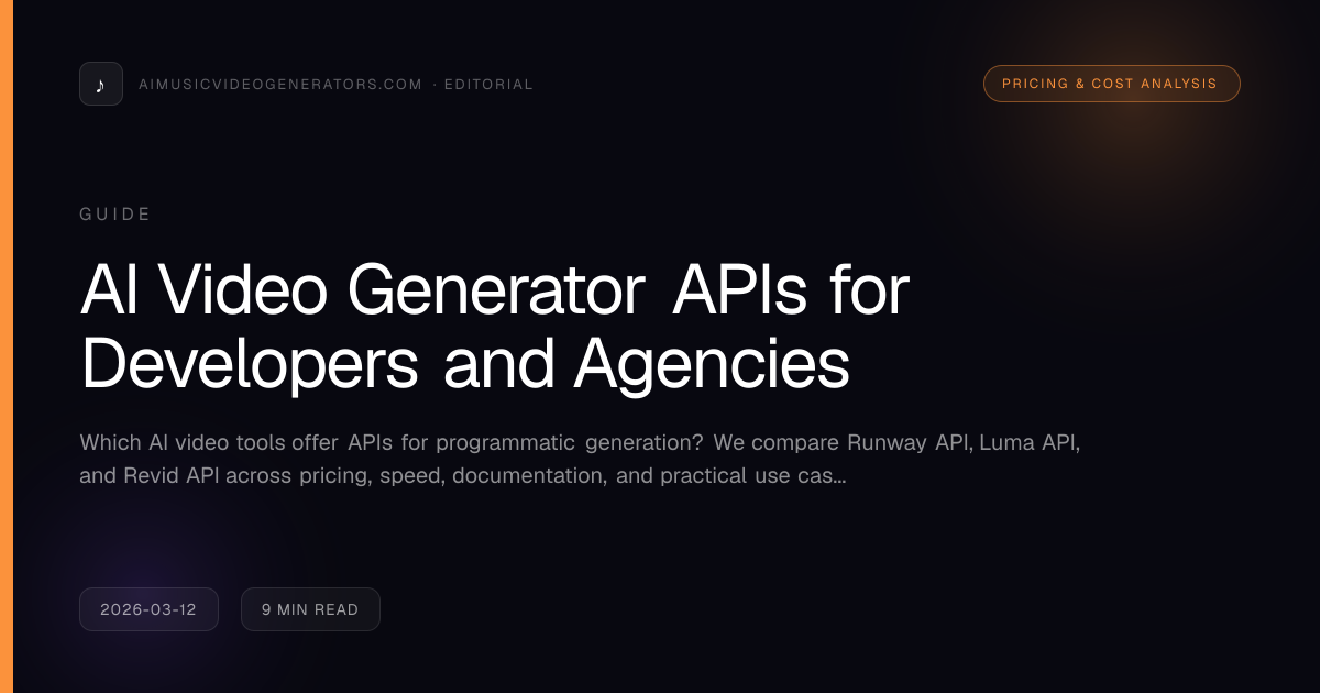 AI Video Generator APIs for Developers and Agencies | AI Music Video ...