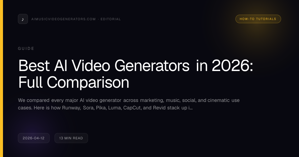 Best AI Video Generators in 2026: Full Comparison | AI Music Video ...